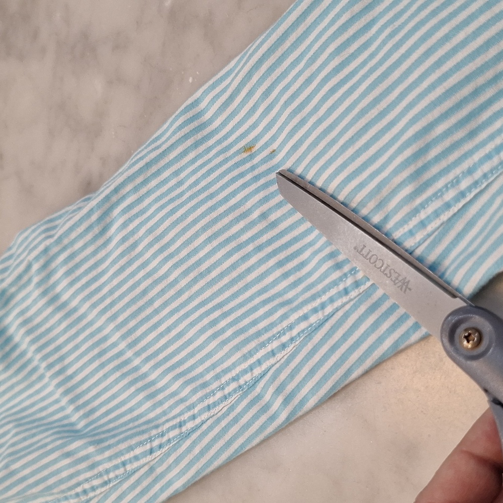 American‎ Eagle Favorite Shirt Fitted Sz 6 Striped Shirt 2 Qty Light Blue Coral - Picture 5 of 8
